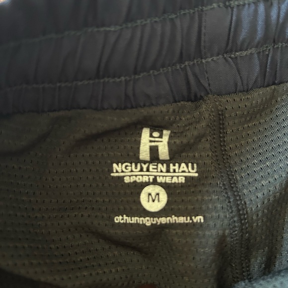 Navy and white shorts with drawstring waist. - Picture 3 of 3